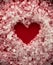 Red heart valentine white transparent salt crystals