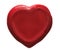 Red heart wax seal isolated