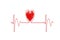 Red heartbeat, heart rate line, medicine concept, illustration design