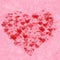 Red hearts background. Love texture