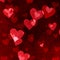 Red hearts background of Valentine\'s day. Love grunge texture