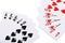 Red hearts and black spade royal straight flush poker