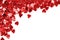 Red hearts confetti isolated