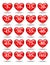 Red hearts discount rate icons