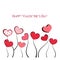 Red hearts flower. Happy Valentine`s day