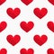 Red hearts geometric seamless pattern