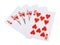 Red hearts royal straight flush poker