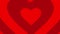 Red hearts shape animation seamless loop.