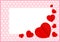 Red hearts shape on pink pastel color soft for banner background copy space, many heart shape for banner valentines decoration