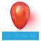 Red helium balloon with confetti. Vector illustration.