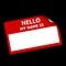 Red Hello My Name is Sticker