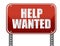 Red help wanted sign illustration