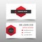 Red hexagon corporate business card, name card template ,horizontal simple clean layout design template , Business banner template