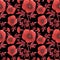 Red hibiscus acetosella black pattern