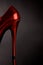 Red high heel feminine shoe