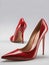 red high heel pumps, woman footwear, generative ai illustration