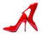 Red high heel shoes