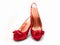 Red high-heeled shoes / stilettos / pumps