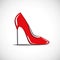 Red high women`s shoe high heel fashion