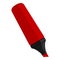 Red Highlighter Pen Flat Icon on White