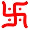 Red hindu swastika symbol