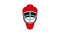 Red hockey helmet with cage icon animation
