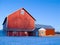 Red Hoosier barn in Winter