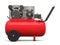 Red horizontal air compressor isolated on a white background. 3d illustration.