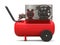 Red horizontal air compressor isolated on a white background. 3d illustration.