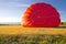 Red Hot Air Balloon Being Inflated