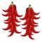 Red hot chile pepper ristras painting bright