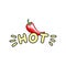 Red hot chili pepper hand drawn color illustration