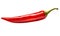 Red hot chili pepper isolated on transparent background. Clipping path included.