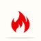 Red hot fire. flame heat or spicy food symbol flat  icon for apps and websites