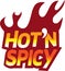 Red Hot n spicy flame text logo icon