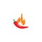 Red hot natural chili icon vector Illustration