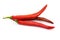 Red hot natural chili pepper isolated