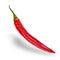 Red hot natural chili pepper pod realistic image.
