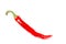 Red hot organic healthy chili pepper, isolated