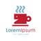 Red hot tea cup simple business icon logo