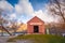 Red house of Glenorchy in the blue sky, South Island, New Zealand