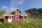 Red house in Nyksund in Norway