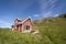 Red house in Nyksund in Norway