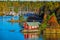 Red house on rocky shore of Ruissalo island, Finland