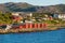 Red houses on the bay of Alta, Norway