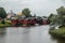 Red houses. Finnish warehouses in the city of Porvoo.