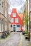 Red houses in Haarlem, Netherlands.