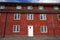 Red houses in the Kastellet fortress in Copenhagen, Denmark