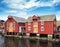 Red houses in small Norwegian village