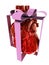 Red human heart with ribbon. Donor concept. 3d illustration